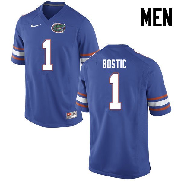 Florida Gators Men #1 Jonathan Bostic College Football Blue